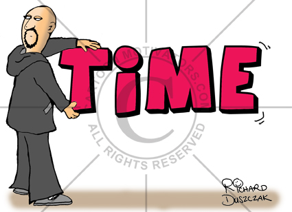 TimeThieves Time thieve cartoon, cartoon of thieve taking away the word TIME